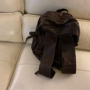 Brown Leather Men's Backpack